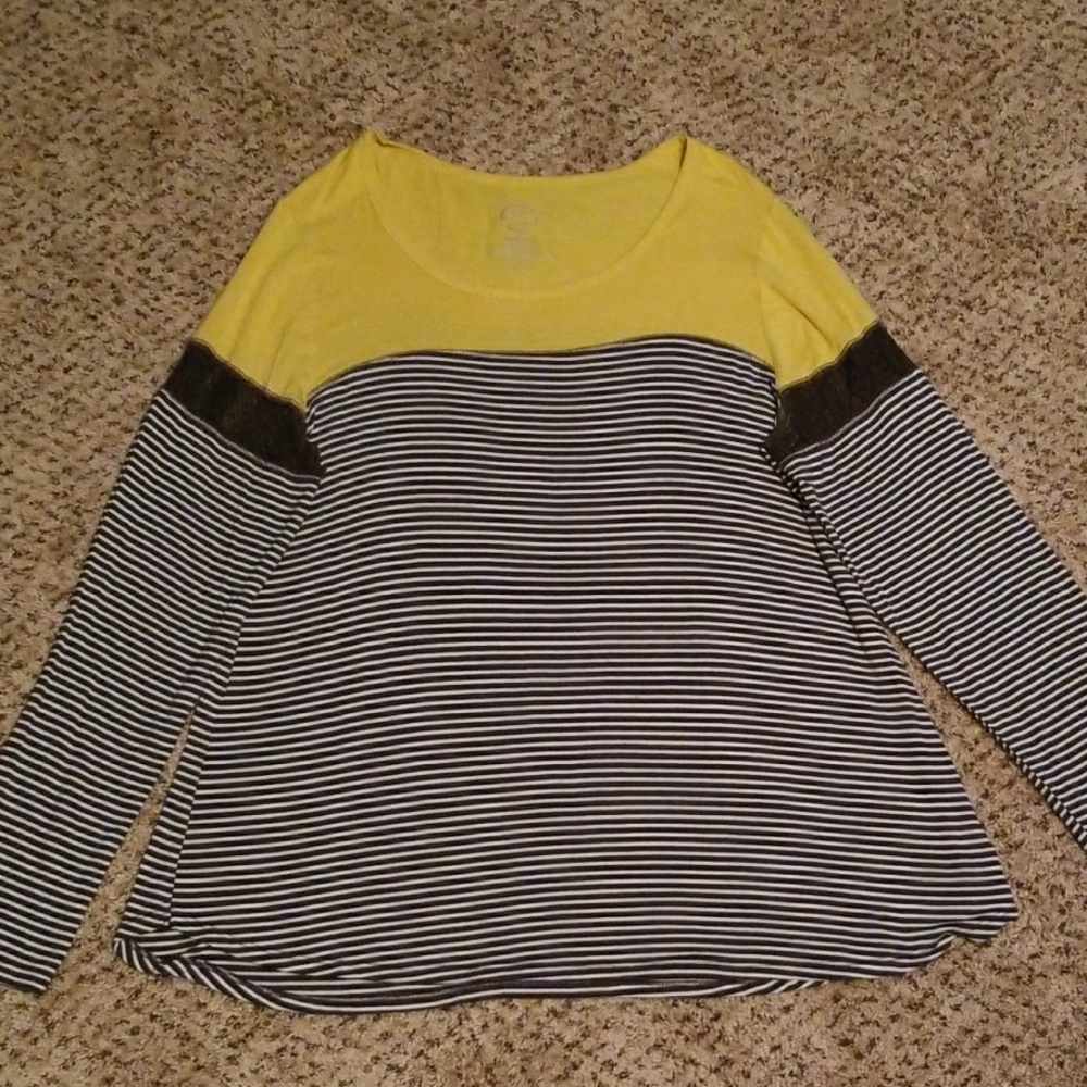 Maurices Long Sleeve Striped 24/7 Tee